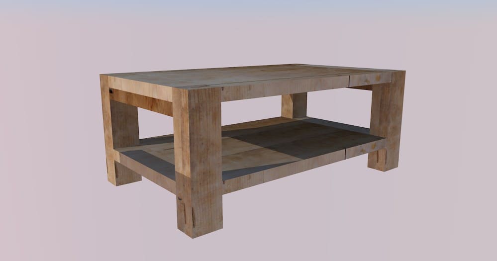 Menuiserie : Table basse Rendu Informatique