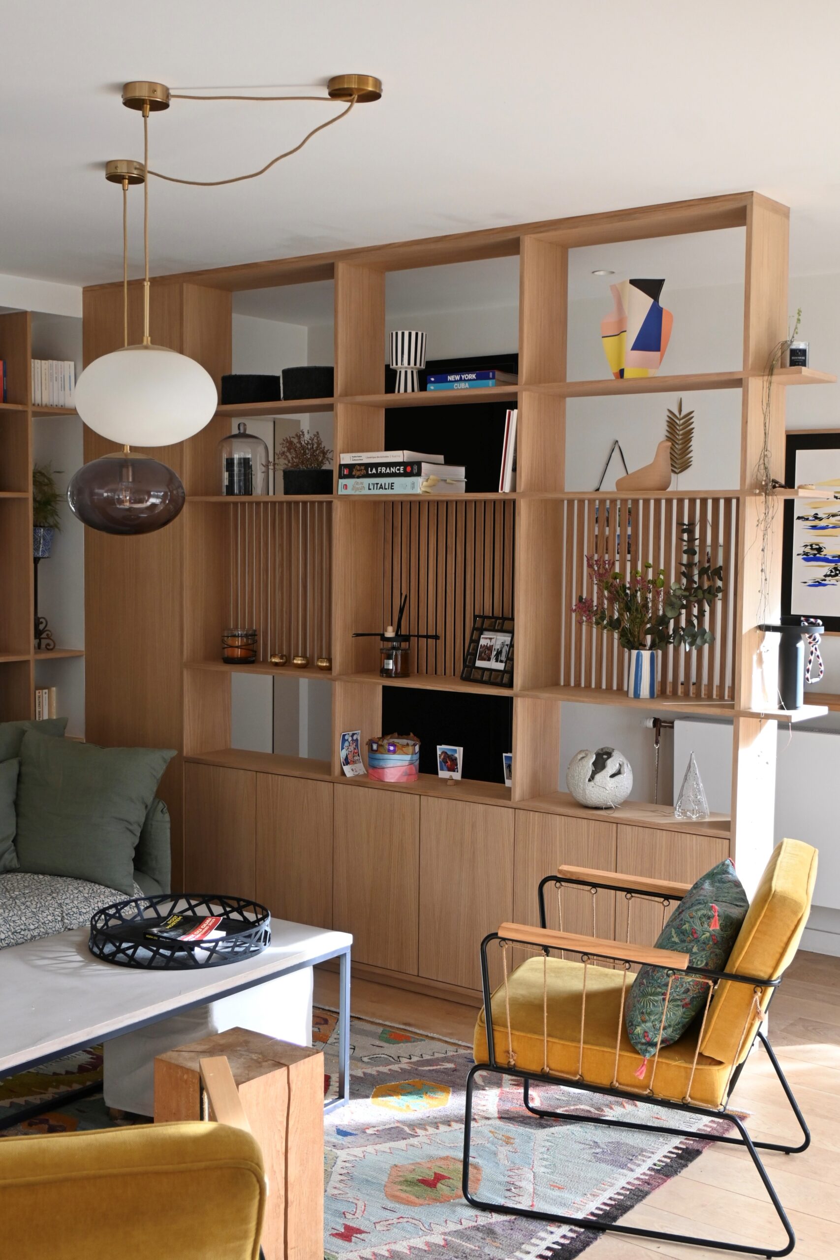 meuble de salon sur mesure en chêne clair